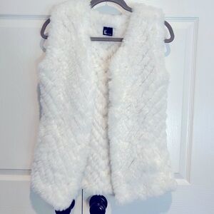 Love Token Faux Rabbit Fur Vest.  White -Size XS